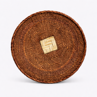 Tonga Korb (flach) - Braun Unifarben