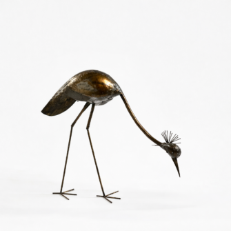 Skulptur Kronenkranich aus verzinktem Stahl - Blick nach unten gerichtet - Einzelstck - Groß (L) 5 4F9A7787 6C56 459D BA4D F14B5FF2A9E6 Kopie