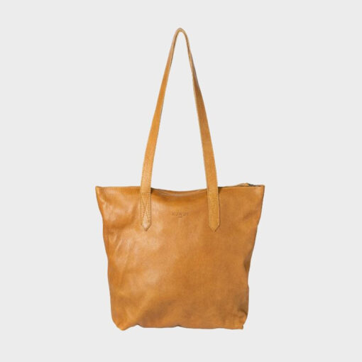 Rowdy Tote Leather Bag - Colour Amber