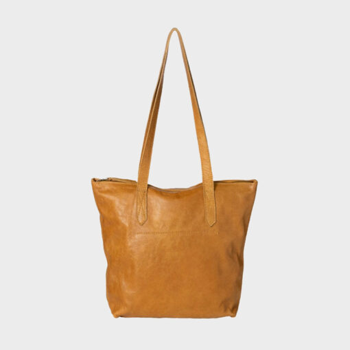 Rowdy Tote Leather Bag - Colour Amber - Image 3