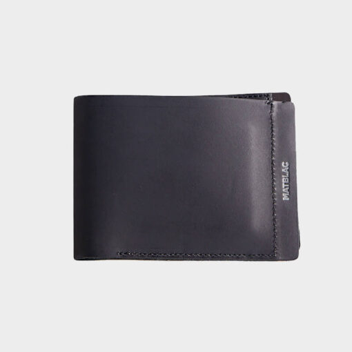 MATBLAC Black Leather Magnetic Billfold Wallet