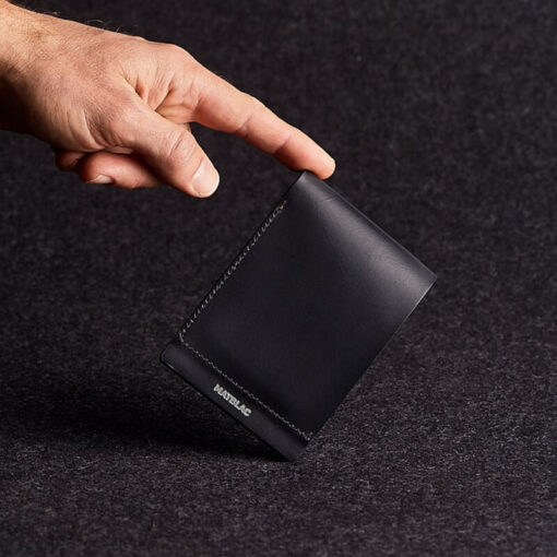 MATBLAC Black Leather Magnetic Billfold Wallet - Image 3