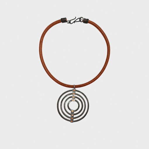 Mulberry Mongoose Concentric Snare Circle Necklace