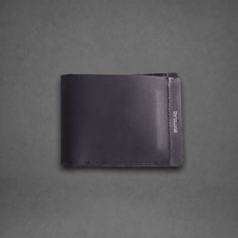 MATBLAC - Schwarze Leder Brieftasche mit Magnetverschluss
