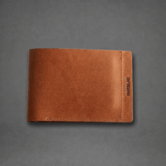 MATBLAC - Braune Leder Brieftasche mit Magnetverschluss