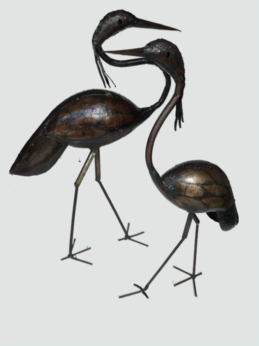 Crane Sculpture made from Galvanised Steel (Set of Two) - Small - Image 2