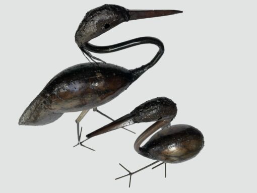 Crane Sculpture made from Galvanised Steel (Set of Two) - Small - Image 4