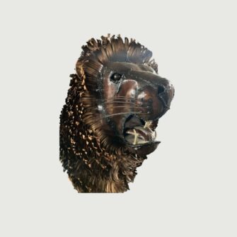 Lion Roaring Sculpture Metal Tin with Mane Detail - Large (XL)