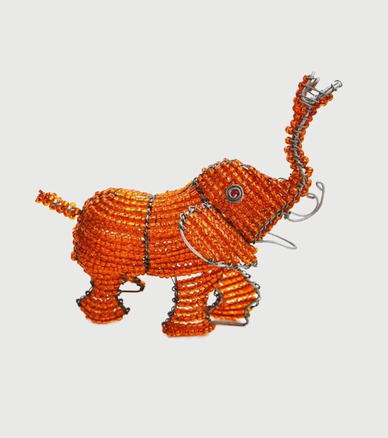 Perlenhandwerk Orangener Elefant (Klein)