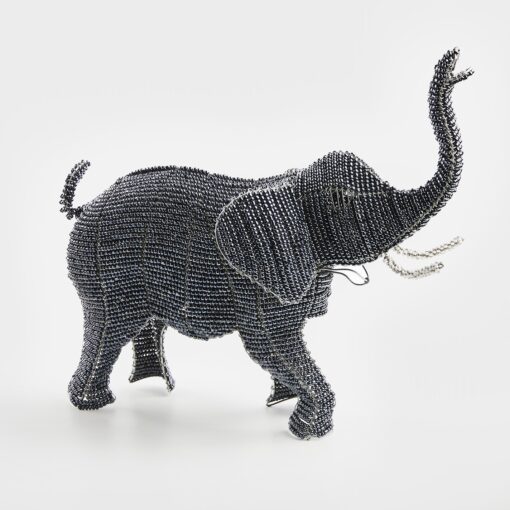 Elephant Beaded Craft with Beaded Tusks (Medium)