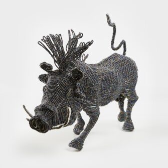 Warthog Beaded Craft (Medium) - Dark Grey