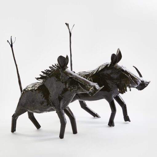 Warthog Sculpture made from Galvanised Steel - Medium - Image 2