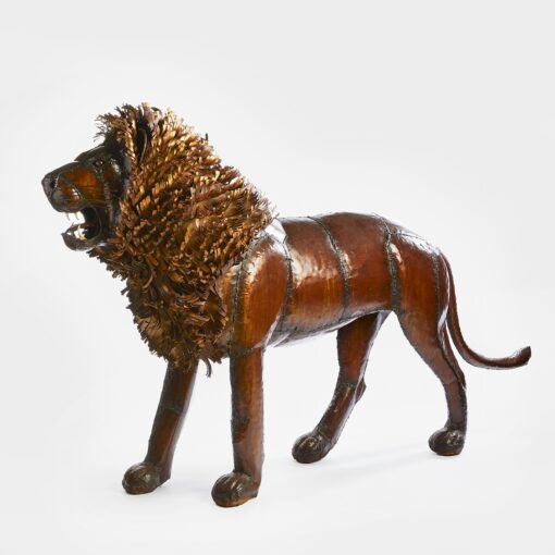 Roaring Lion Sculpture with Mane Detail made from Galvanised Steel - Large (XL)