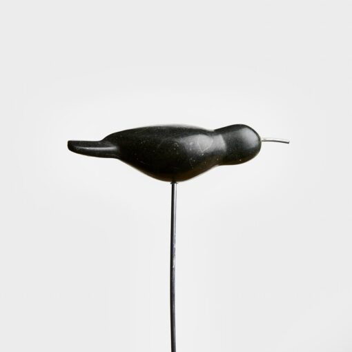 Stone Sculpture - African Bird on a Stem Black - Small