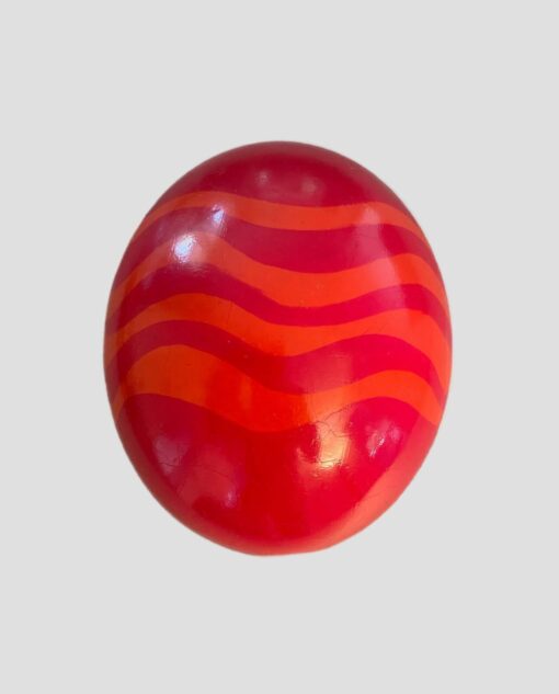 Detailed Painted Ostrich Egg with Red Coloured Pattern