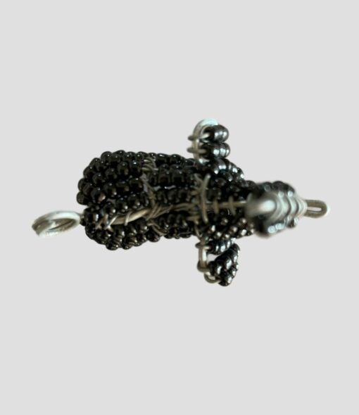 Beaded Elephant Keyring (black beads) - Image 3