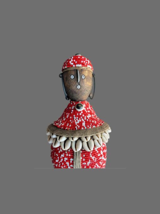 Namji Doll Beaded Craft - Corpulent Lady in Red/White - Image 2