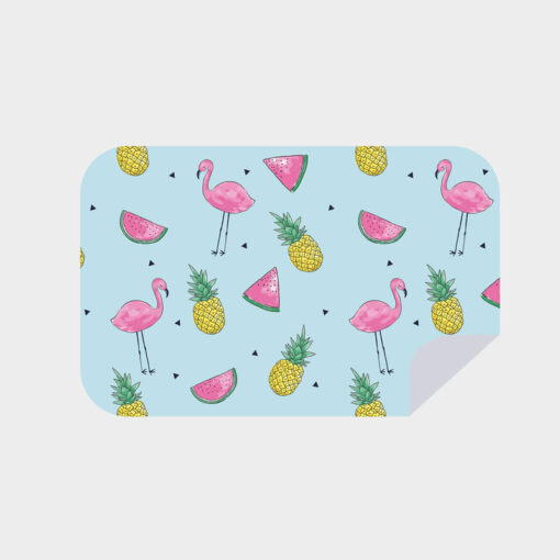 Bobums Mikrofaser XL Bedrucktes Handtuch - Flamingos & Früchte