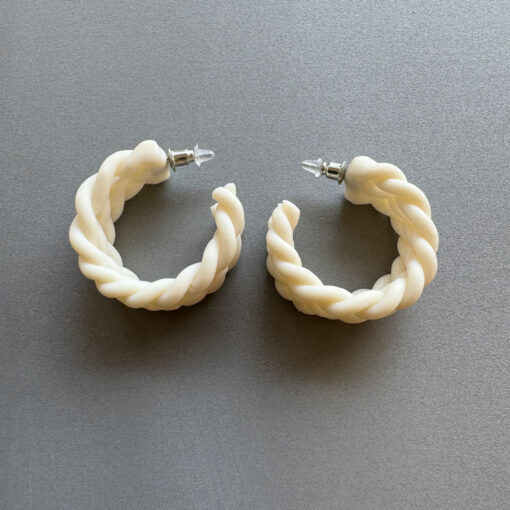 Offwhite Twisted Hoop - Jewelseed