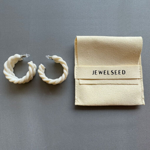 Offwhite Twisted Hoop - Jewelseed - Image 2