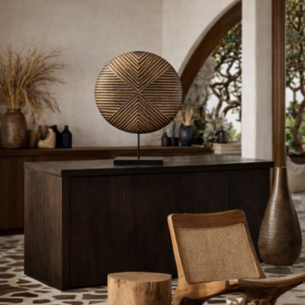 Shield Round - Radiant Horizon Shield - (Cameroon) Carved/metal/paint - Large 3 742F0277 41B6 4E29 902B C04EE4A588D9