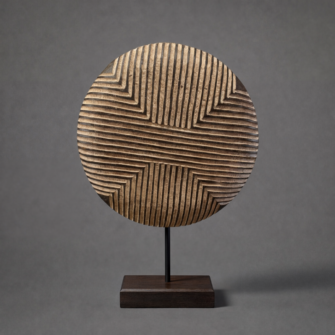 Rundschild - Konzentrierte Vision - (Kamerun) geschnitzt/Holz/Metall - Large