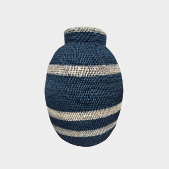 Bohero Basket Painted - Black & Plain - (Zimbabwe) - Medium
