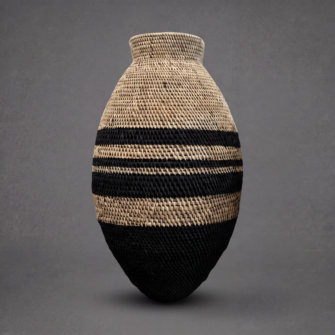 Bohero Korb Bemalt - Naturfarben & Schwarz - (Simbabwe) - XXL