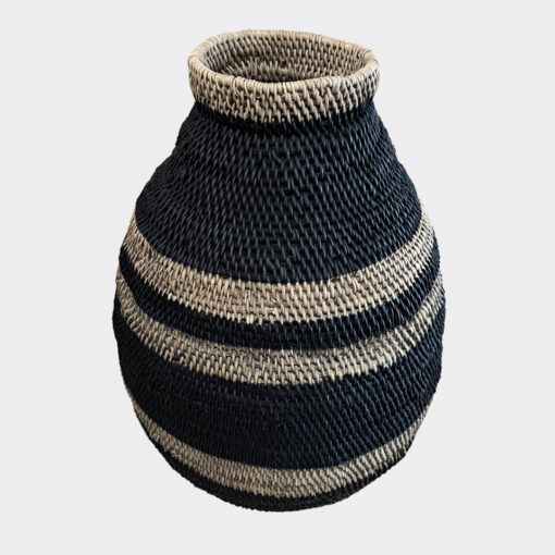 Bohero Basket Painted - Black & Plain - (Zimbabwe) - XL - Image 2