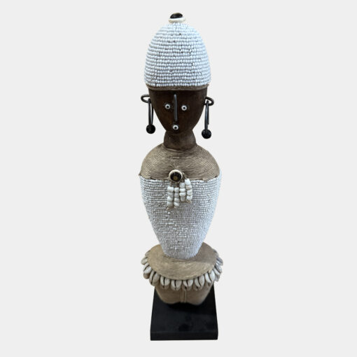 Namji Doll with white Dress & beige Skirt (Cameroon) - Medium - Image 2