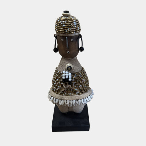 Baby Namji Doll with gold pattern Dress & Hat (Cameroon)  - XS