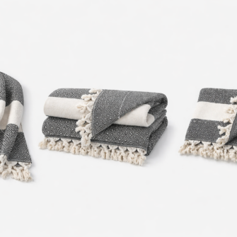 berwurf aus 100 % Organischer Baumwolle - (Grau/Wei) 6 1769802F 405E 4CD8 B395 E7141488F018