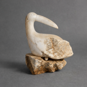 Steinskulptur "Pelikan Mutter" - Aus seltenem Dolomitstein aus Zimbabwe