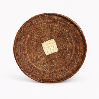 Tonga Korb (flach) - Braun Unifarben