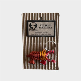 Rhino Keyring – Handmade African Beaded Design Object