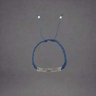 Mulberry Mongoose - Armband aus gehämmertem Schlingendraht in Navy Blau mit Elefantenprägung und Kordel (Damen)