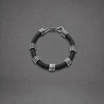 Mulberry Mongoose - Schlingendrahtarmband aus Paracord in schwarz (Herren)