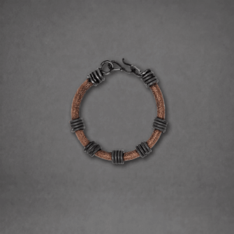 Mulberry Mongoose - Schlingendrahtarmband schlichtes Braun (Herren)