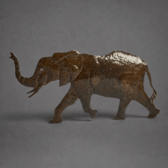 Wandbild Elefant - aus verzinktem Stahl (Groß)