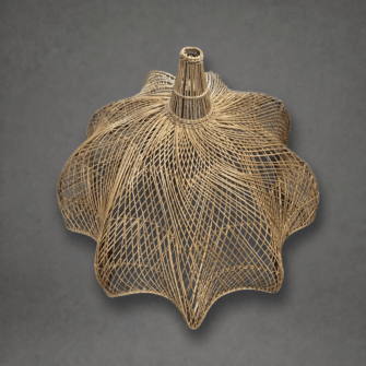 Leuchte / Lampenschirm - Offene Webart - Blumenförmig - (Malawi)