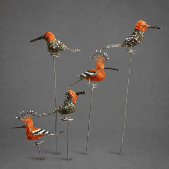 Perlenhandwerk - Afrikanischer Wiedehopf auf Stab (Einzelstck) - Klein