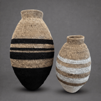 Bohero Korb Bemalt - Naturfarben & Schwarz - (Simbabwe) - XXL 3 Generated with Kive.ai kive image 2 Kopie 52