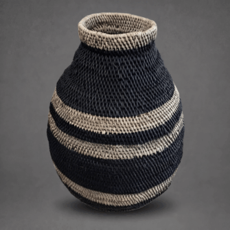 Bohero Korb Bemalt - Schwarz & Naturfarben - (Simbabwe) - XL 3 Generated with Kive.ai kive image 2 Kopie 58