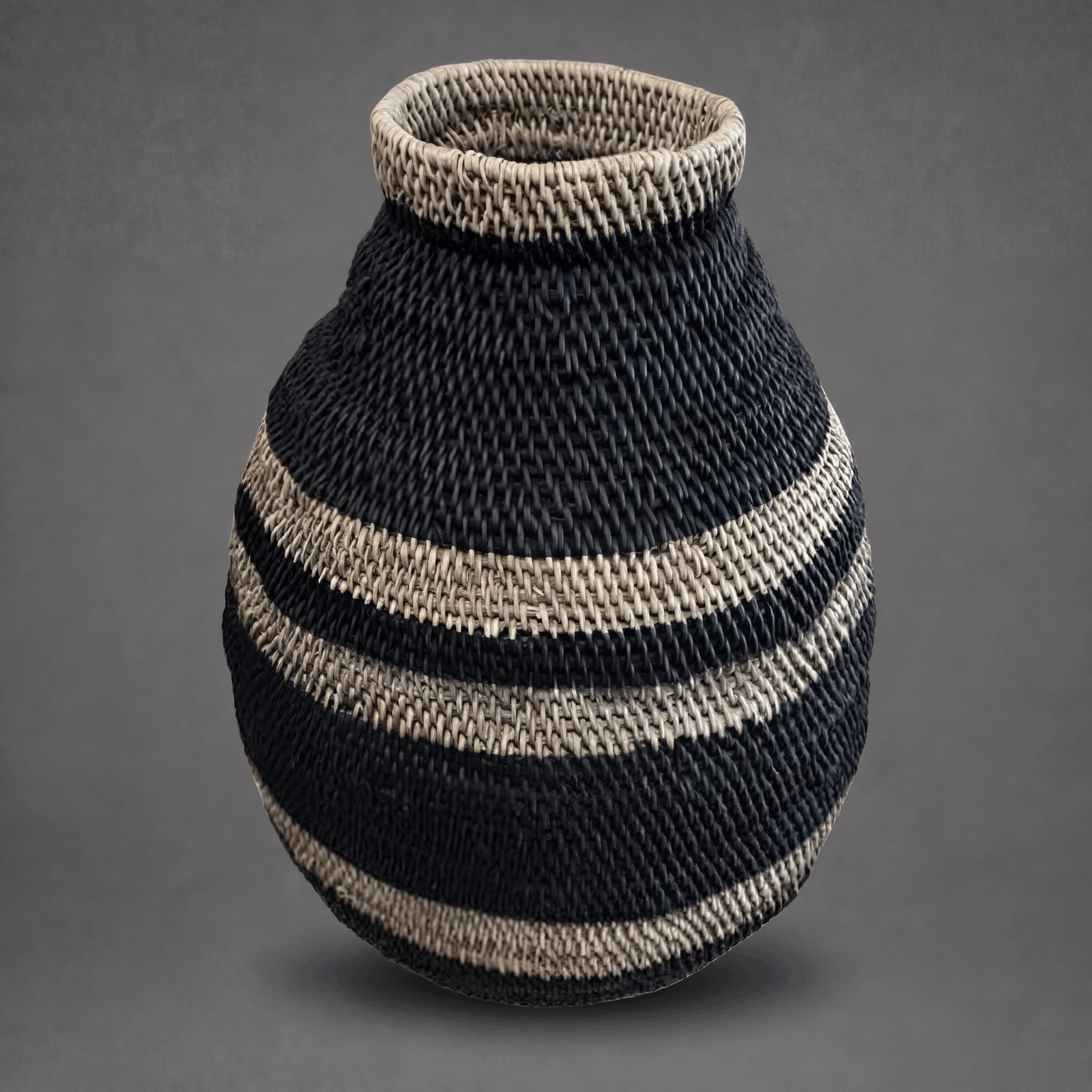 Bohero Korb Bemalt - Schwarz & Naturfarben - (Simbabwe) - XL 2 Bohero Korb Bemalt - Schwarz & Naturfarben - (Simbabwe) - XL – Bild 2