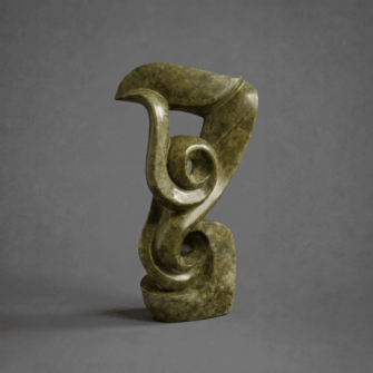 Steinskulptur "Blooming Life Flower - Brauner Sandstein