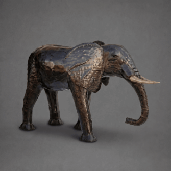 Skulptur Elefant aus verzinktem Stahl - Groß (L)