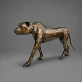 Skulptur Leopard aus verzinktem Stahl - Groß (L)