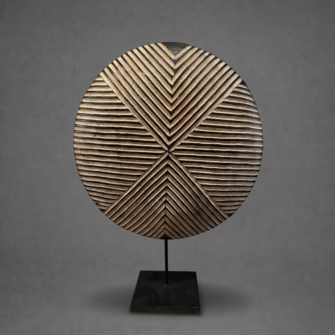 Shield Round - Radiant Horizon Shield - (Cameroon) Carved/metal/paint - Large