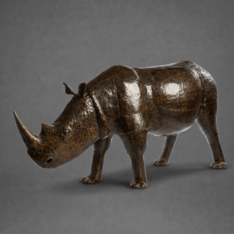 Skulptur Nashorn aus verzinktem Stahl - Sehr Groß (XL)