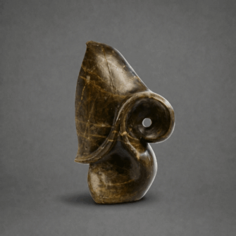 Steinskulptur "Successful Life Flower - Brauner Sandstein